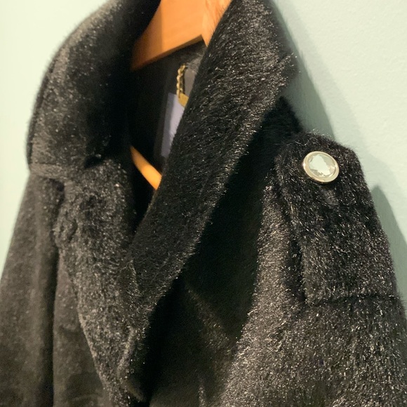 Gryphon Faux Fur Fuzzy Coat Holiday Peacock Size Small - Picture 10 of 11